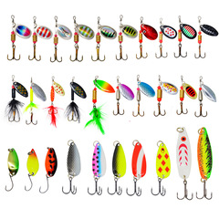30PC Lure Light Spinner Kit Composite Metal Colorful Artificial Bait for Freshwater and Brackish Water Perch Trolling Lure Wholesale
