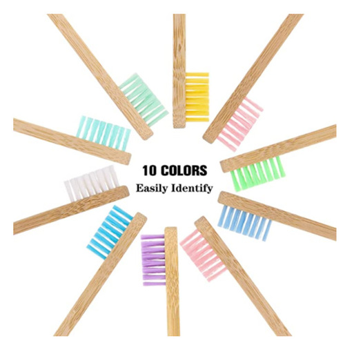 Children's Bamboo Toothbrush Healthy Lilac Hand Painted Wooden Toothbrush Daily Use 10 Pack Home Children's Bamboo Toothbrush