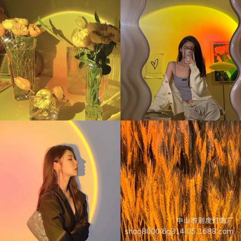 Фабричный RGB закатный свет с эффектом сети, не тускнеющий дневной свет, фон для Douyin/видео, LED макияжный/фотосвет