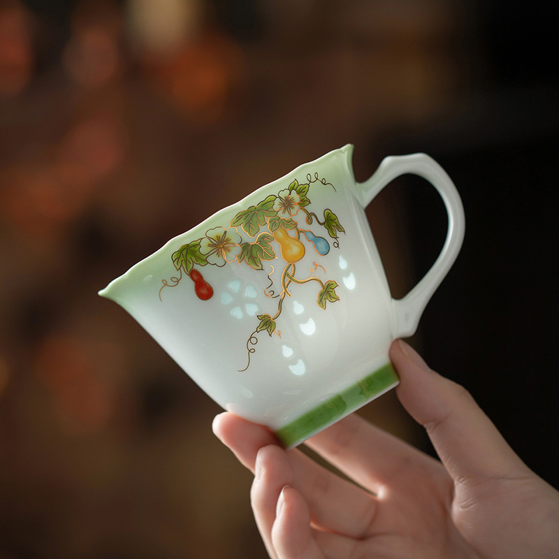 玲珑咖啡杯高档精致把手杯碟主人杯茶杯对杯送长辈老师生日伴手礼|undefined