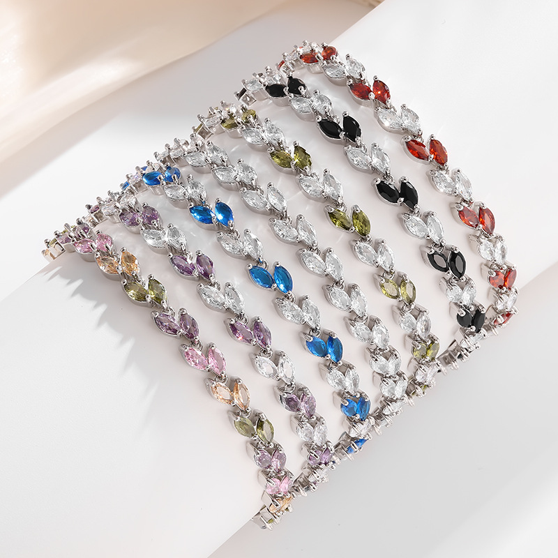 Damen Armband Aus Zirkon Und Legierung Mit Blatt Design_voghion.com