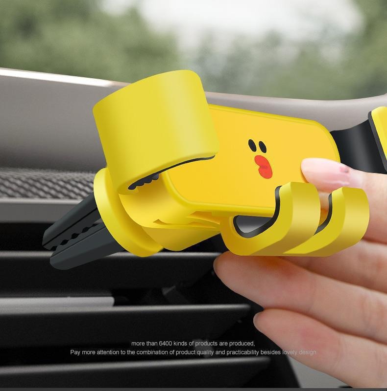 Brown Bear Smartphone Holder for Electric Vehicles, Universal Car Air Vent Gravity Navigation Mount