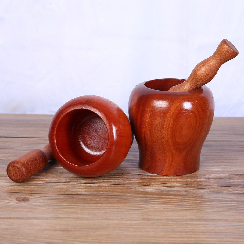 [Strictly Selected Goods] Garlic Masher, Old-Fashioned Garlic Mortar, Household Manual Whole Wood Mashing Jar, Ginger and Garlic Masher, Medicine Jar