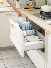 拉篮 浅柜碗碟厨房可订304不锈钢橱柜锅碗工具调味抽屉式碗篮