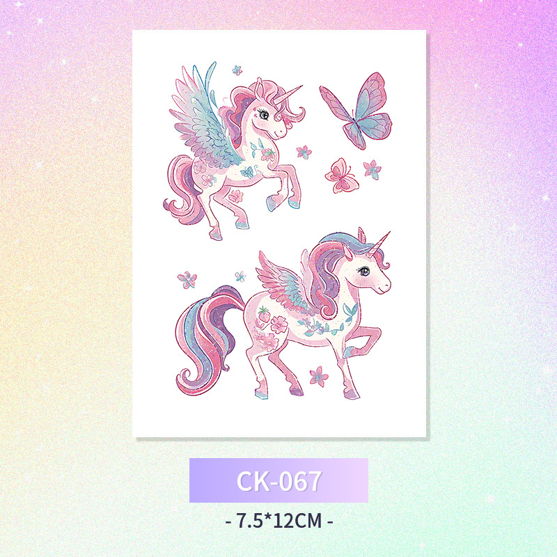 Glitter mariposa cara pegatinas tatuaje pegatinas hadas lavable impermeable de larga duración lindo unicornio ciervo Luna Estrella Planeta