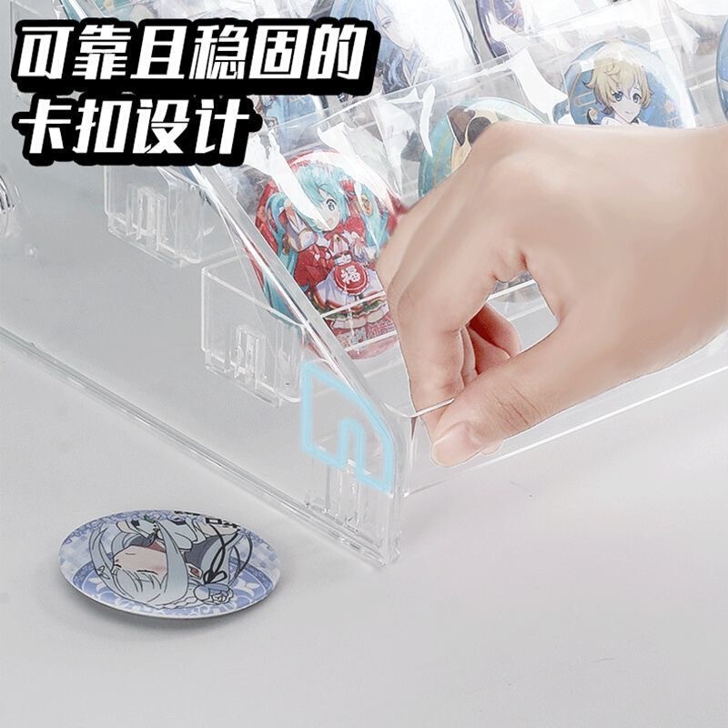 透明バー展示棚デスクトップ流麻アニメ周辺バッジ収納ケース谷子棚陳列棚|undefined