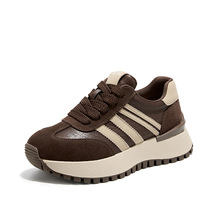 一件代发女鞋2025新款秋百搭厚底软面软底增高休闲运动鞋YZ2999