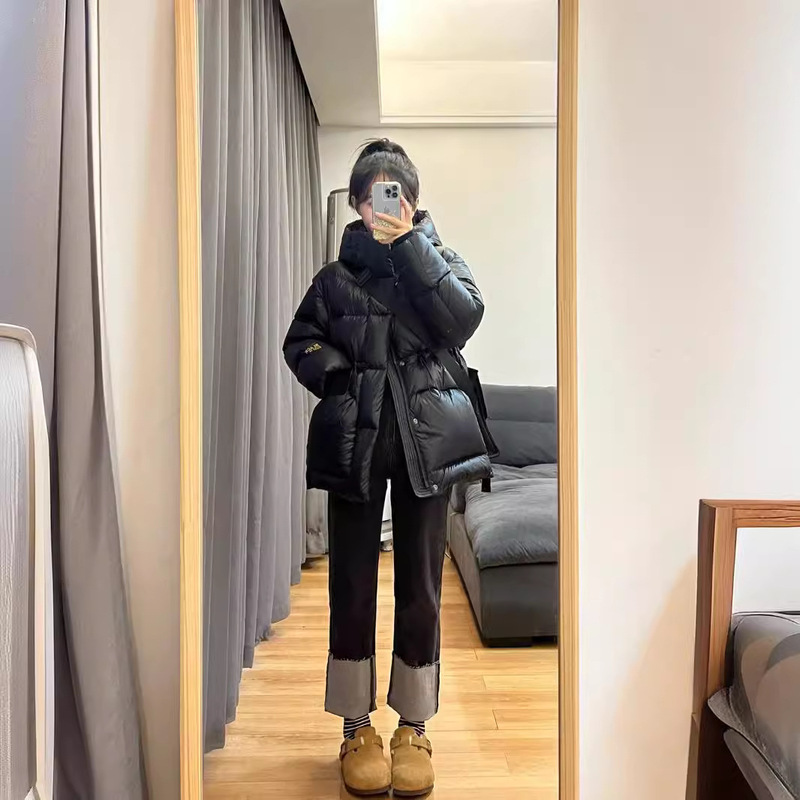 Off-Season Clearance Black Gold down Jacket Women's Short 2024 New White Duck down Slimming Look Waist Black Winter Outwear Off-Season Clearance Black Gold down Jacket Women's Short 2024 New White Duck down Slimming Look Waist Black Winter Outwear