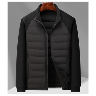 Men's and Women's Knitted Stitching Winter White Duck Down Light and Thin Couples Sweater Collar Down Jacket Jacket
