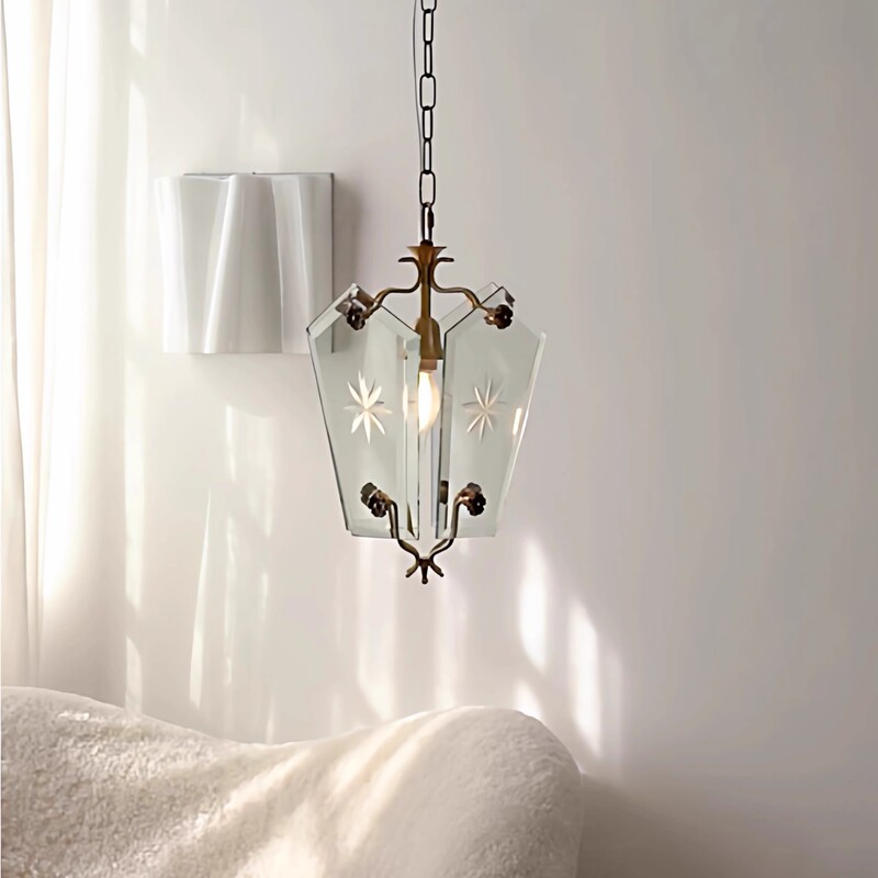 Italian Murano Murano Medieval Glass Petal Chandelier American Retro Bedroom Living Room Corridor Lamp