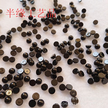 【黑玛瑙戒面】天然黑玉髓圆形平底宝石饰品DIY工艺品配件裸石