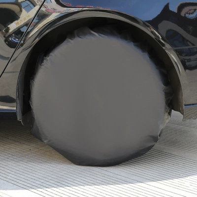 Car Tire Cover to Prevent Small Dogs from Peeing, Wheel Cover with Silver Coating, Tire Protection Cover, Waterproof and Dustproof Rv Tire Cover (Spare wheel cover) - single-pack-black