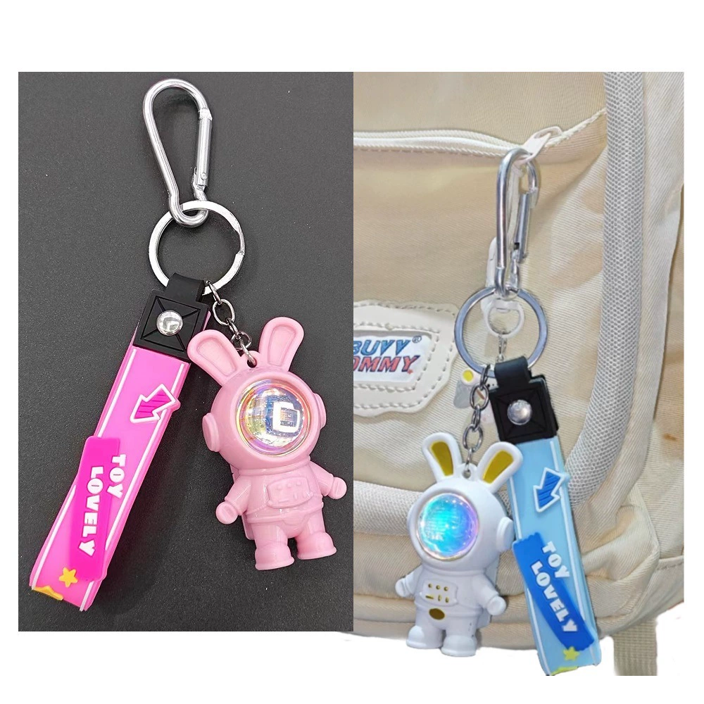 Space colorful rabbit, sunshine, keychain, lights, bag decoration
