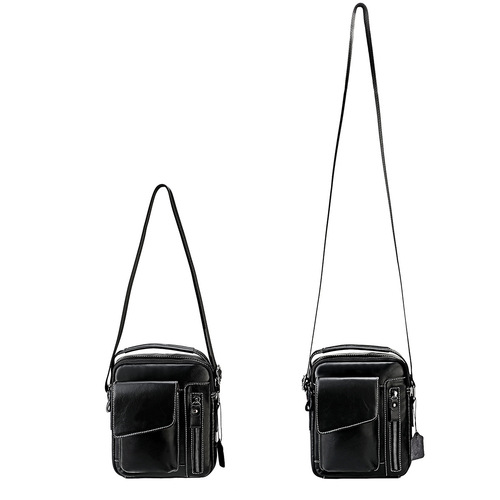 Factory Direct Sale Head-Layer Calfskin Men's Single Strap Crossbody Bag New Men's Bag Vertical Phone Bag Large Capacity Single Strap Bag