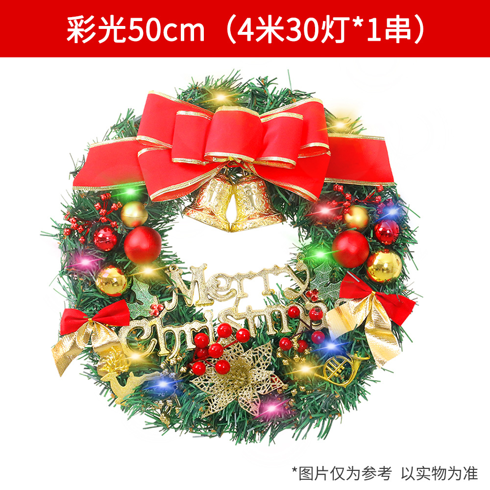 Decoraciones de Navidad con luces guirnalda ventana diseño puerta colgante cálido anillo ratán luz sitio diseño apoyos guirnalda