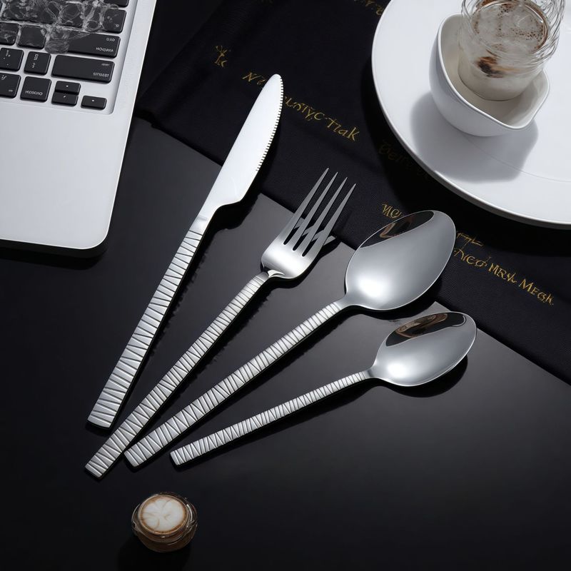 ストライプステンレス鋼ナイフ、フォーク、スプーンホテルカフェ洋食ナイフ AliExpress Amazon クロスボーダーサプライナイフインスタイル|undefined