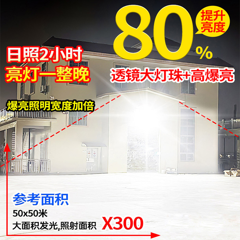 2024 새로운 태양 야외 정원 빛 홈 농촌 실내 야외 유도 LED 방수 조명 가로등