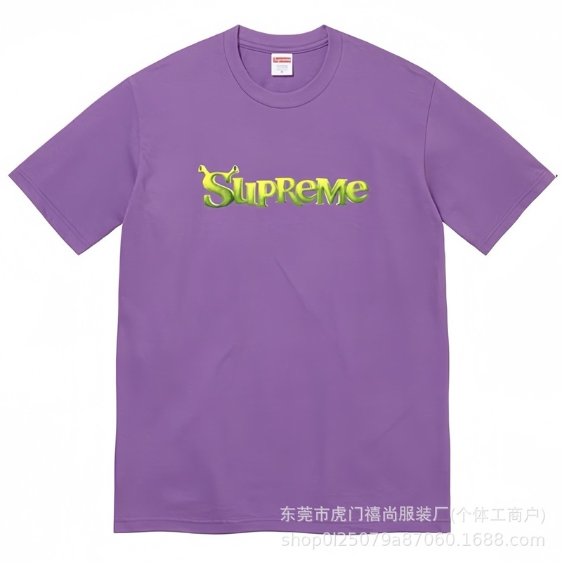 25ss美潮Supreme男女兼用ゆったりカジュアル半袖プリントレターTシャツ、ワンピース発送、純綿半袖|undefined