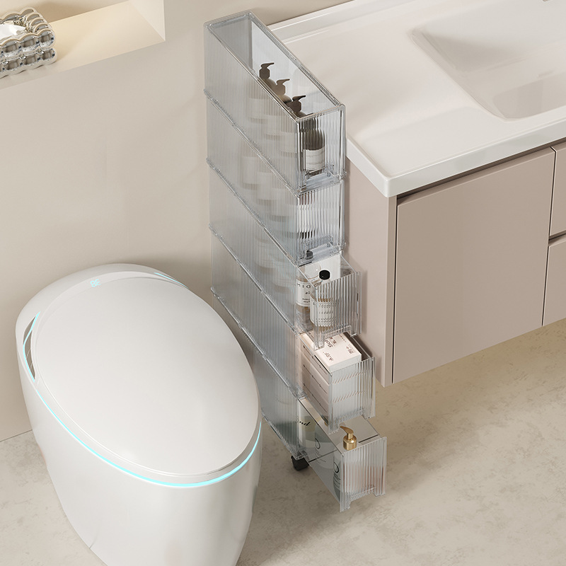 12/13cm浴室用トイレット収納棚トイレ防水シーリング引き出し式超狭い隙間収納ラック