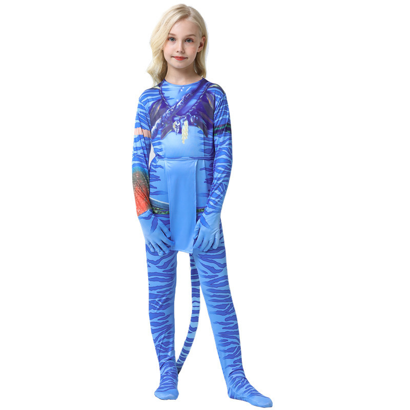 Disfraz de Halloween de Avatar 3 para niños, traje de escenario de héroe, atuendo de adulto, mono ajustado