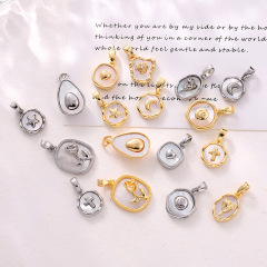 クロスボーダーゴールドとシルバー 18K シンプルなファッションネックレス女性のヨーロッパとアメリカのラウンドアゼン合金シェル鎖骨チェーンペンダントジュエリー