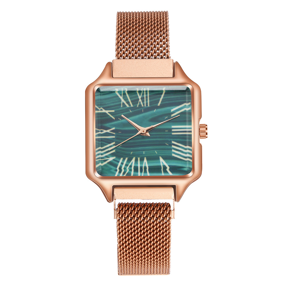 New Roman numeral square dial with simple and thin strap, trendy internet celebrity small shop quartz women's watch_voghion.com