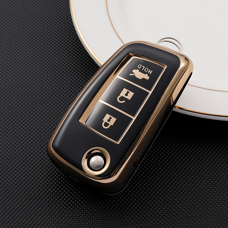 Applicable to Nissan car key pouches for Xiya, Riwai, Yanguang, Qichen, Qida, Nissan FT gold edge protection case