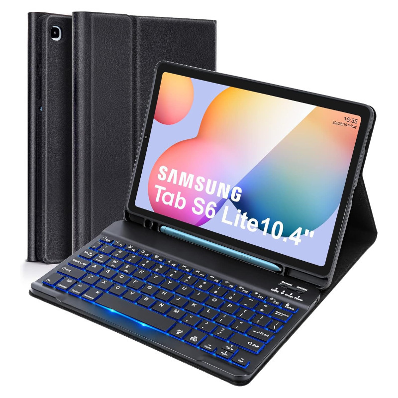 Suitable for Samsung S6Lite Tablet Protective Case S789 Backlit Magnetic Bluetooth Keyboard 10Fe Pen Slot Leather Case Suitable for Samsung S6Lite Tablet Protective Case S789 Backlit Magnetic Bluetooth Keyboard 10Fe Pen Slot Leather Case