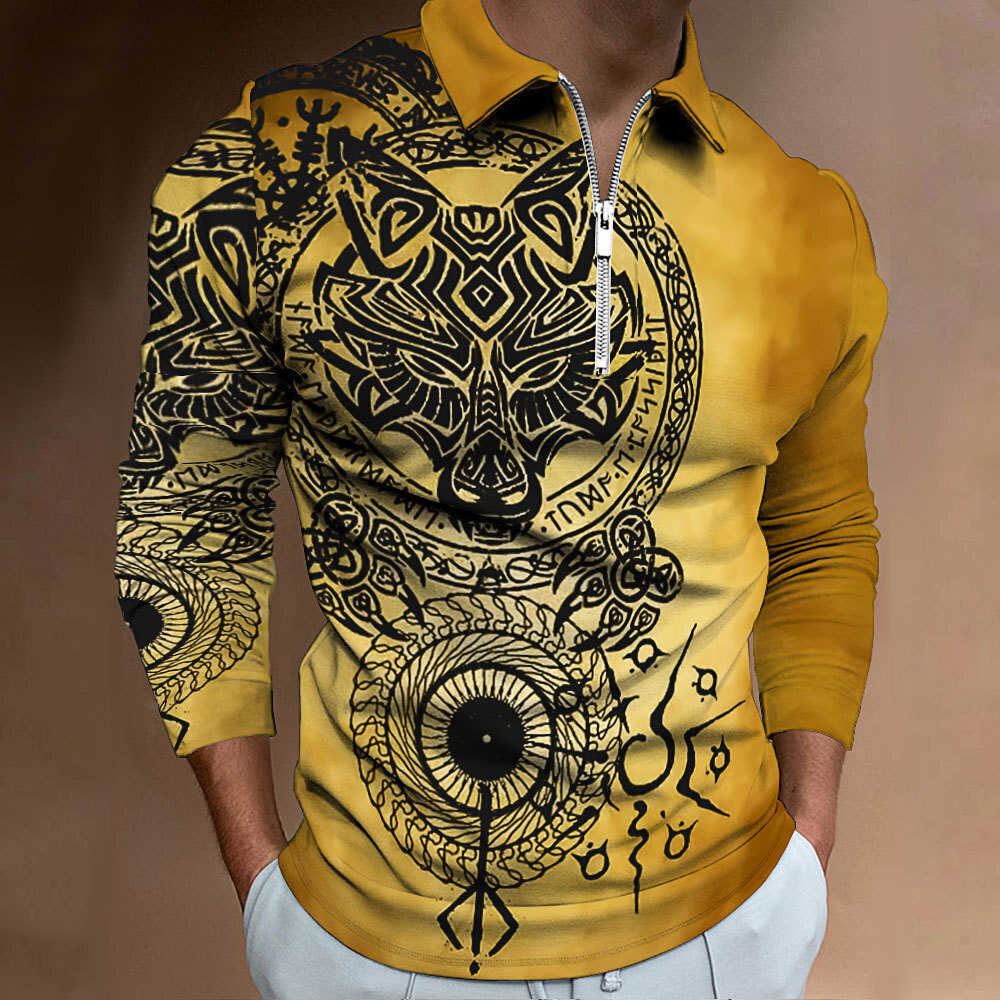 Amazon Independent Station Foreign Trade 2024 Nuevo estilo casual salvaje étnico de manga larga con cremallera POLO MB14