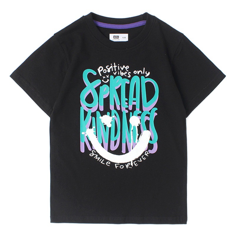 Ropa de verano para niños estilo coreano nuevas niñas casual manga corta mediana y grande marca de moda para niños camiseta impresa manga corta para niñas al por mayor