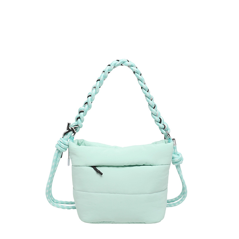 Bolso coreano nicho tejido hombro único bolso de brazo venta en caliente nueva sensación de alta calidad transfronteriza bolso de algodón ligero bolso de mochila
