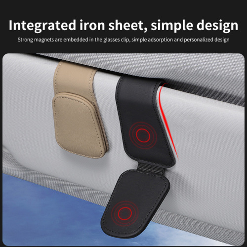 Car sun visor sunglasses holder, sunglasses clip for car, sun visor card and coin organizer, car leather sunglasses stand