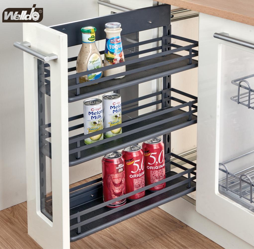 Welldo纬东 厨房地柜三层侧式拉篮橱柜抽屉式三层侧式收纳拉篮