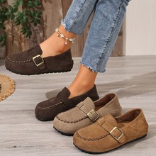 磨砂平底勃肯鞋女2025秋季新款百搭休闲鞋一脚蹬懒人潮鞋可踩脚穿