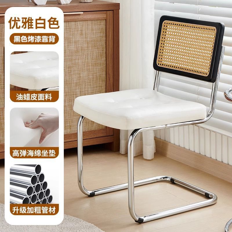 Sillas de caña de tela flexible sillas de comedor de diseño de hogar nórdico simples sillas de comedor de café en línea sillas medievales casuales de hotel image 14