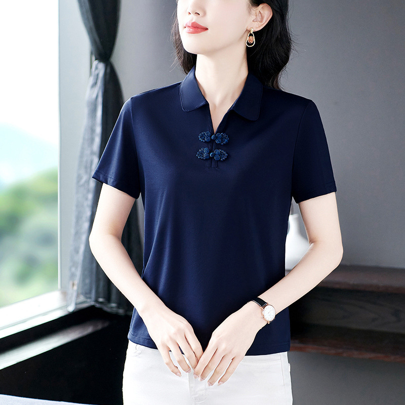 设计感短袖t恤女夏季2025新款宽松百搭别致上衣中年妈妈大码夏装|undefined