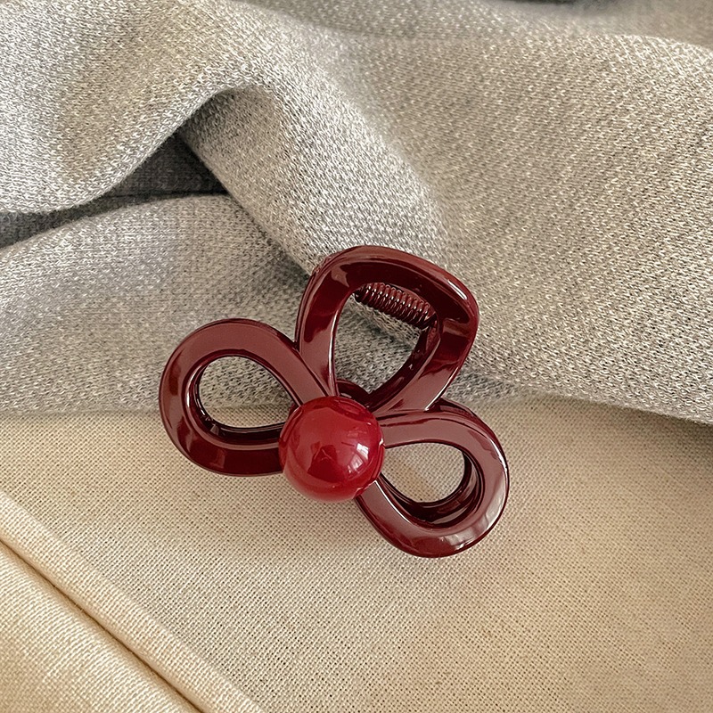 Anchor Red pequeño clip de cabello de arco agarrar clip de cabello de tiburón en la parte posterior de la cabeza femenina clip de cabello pequeño clip