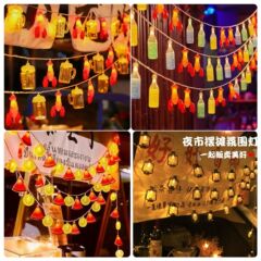 夜市には屋台の雰囲気のランプがビールのロブスターの形をしています。