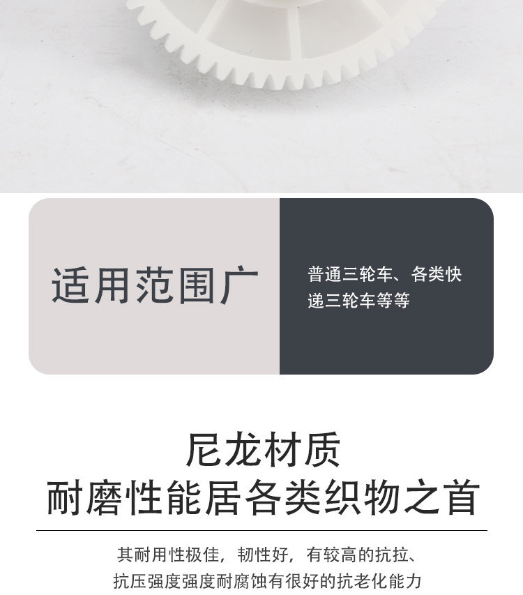 Electric Vehicle Plastic Gear Parts, Tricycle Wiper Gear, Wiper Motor Gear, 60-Tooth Wiper Gear