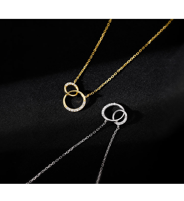 Collar círculo estilo sol con diamantes cadena clavícula mujer_voghion.com
