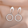 韩一 Short fashionable advanced earrings, silver 925 sample, city style