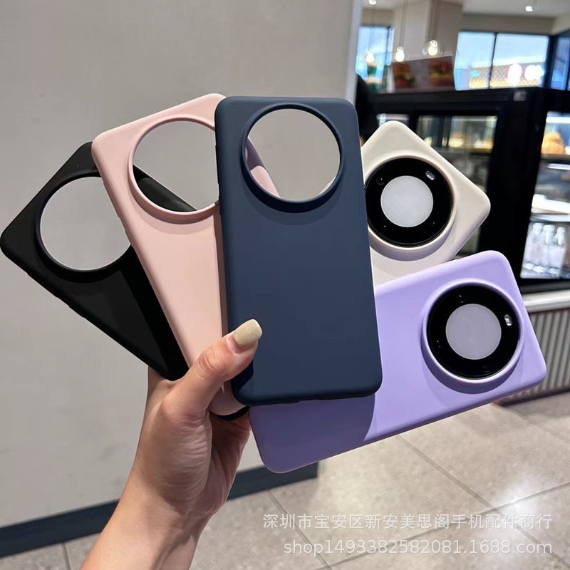 Liquid Silicone Suitable for Huawei Mate60Pro Mobile Phone Case Honor X50 Simple P80Pro Silicone Protective Case
