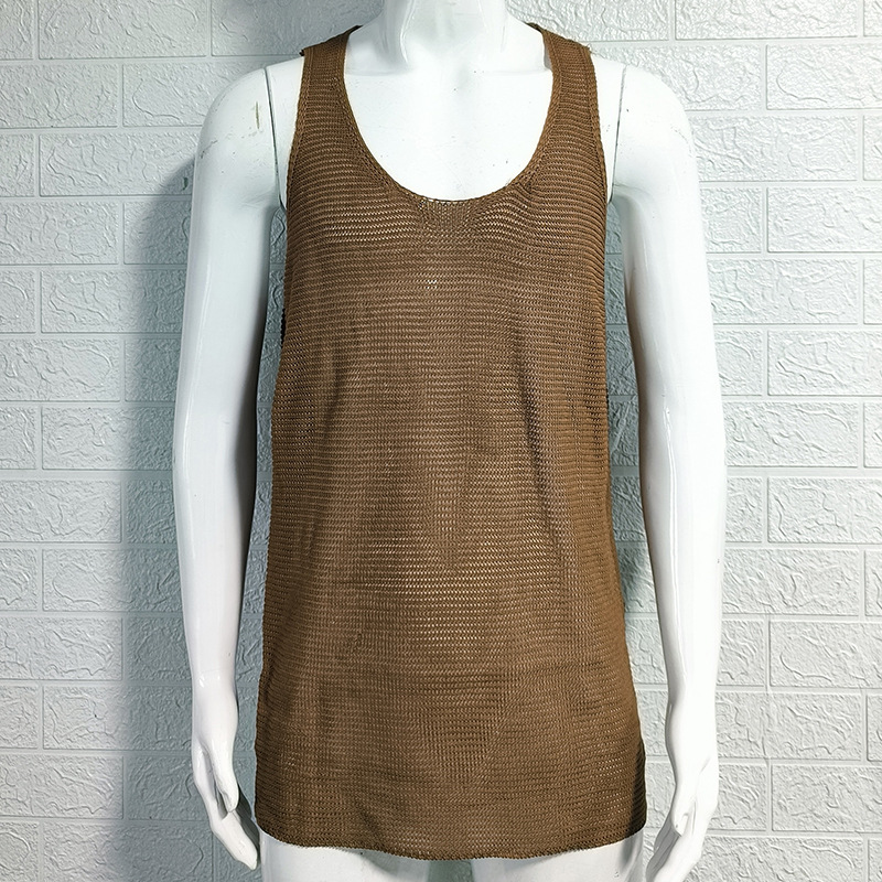 Sweater Summer Loose Sleeveless Knitted Vest Sports Muscle Men's Clothing_voghion.com