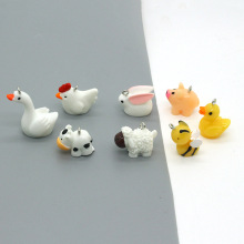 可爱卡通兔子奶牛鸭子动物饰品吊坠DIY趣味蜜蜂动物耳环项链配件