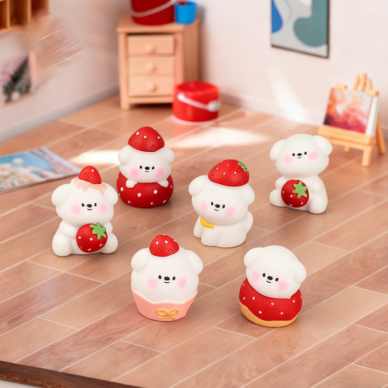 Miniature Strawberry Puppy Doll Cute Dollhouse Decoration Accessories Car Desktop Small Ornament Strawberry Puppy Miniature Strawberry Puppy Doll Cute Dollhouse Decoration Accessories Car Desktop Small Ornament Strawberry Puppy