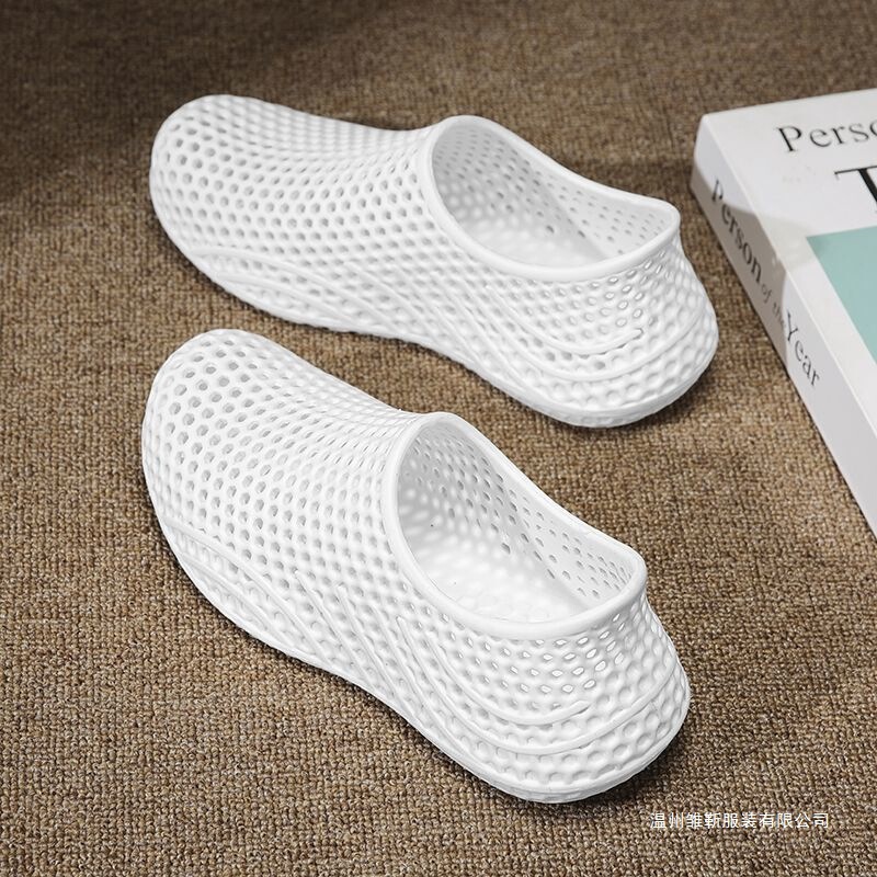 High-Elastic Vietnamese Latex 3D Printed Breathable Clogs for Women, Sports Couple Style, Non-Slip Beach Casual Shoes for Men