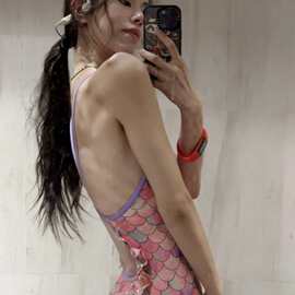 泳衣女2026年新款爆款粉色竞速连体游泳装露背游泳馆专用一件代