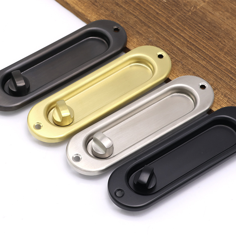 304 acero inoxidable redondo oscuro mango puerta corredera cerradura gancho cerradura de puerta corredera de balcón de cocina cerradura de puerta corredera incrustada