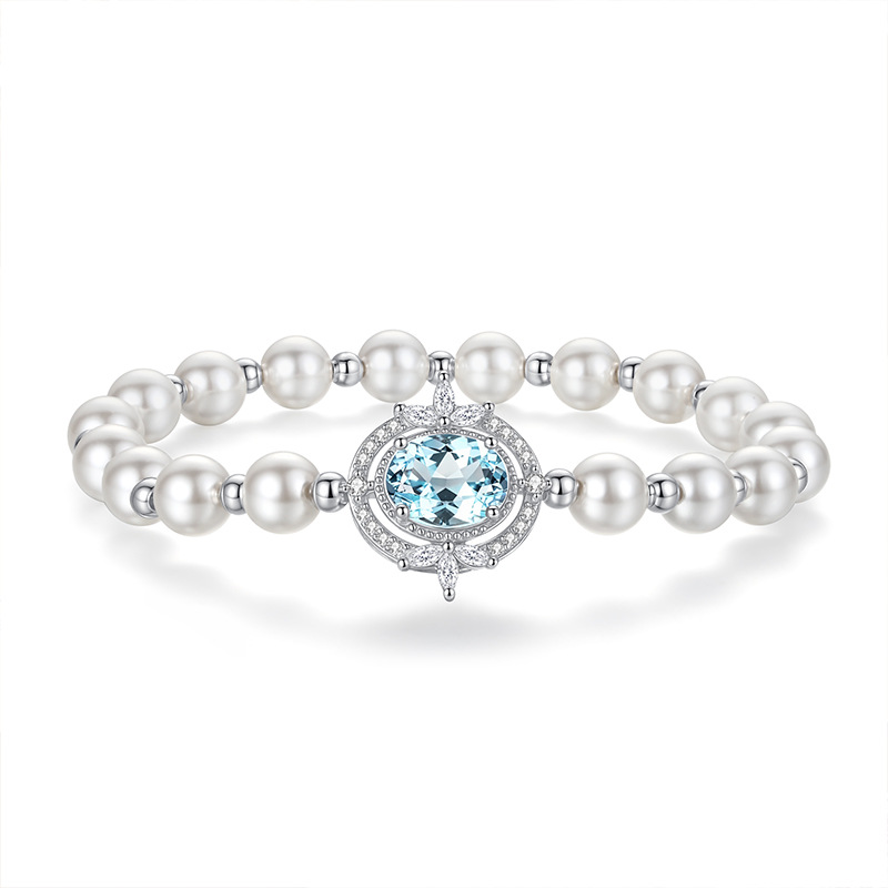 Pequeño libro rojo estilo caliente cuentas de concha joyería de cristal natural S925 pulsera de plata esterlina serie de tesoros de color premium femenino especial transfronterizo