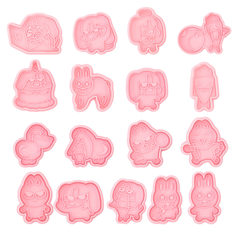 Bige Multi-Building Biscuit Molde Dibujos animados Lindo Animal Siam Lip Home Baking Refer Parche Piedra Plástico Clay image 5